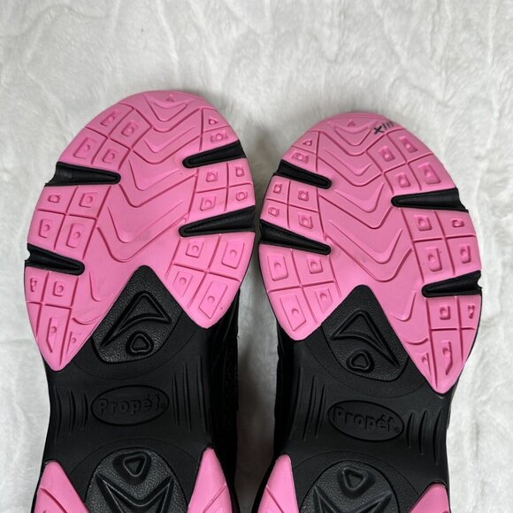 Propet Stability Shoes Women 10.5 D Black Pink X Strap Active Orthopedic Walk - Picture 8 of 10